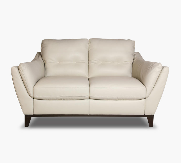 Fabien Cream Leather Loveseat